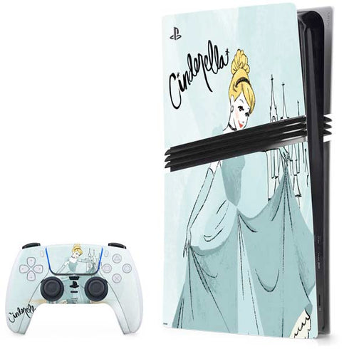 Disney Princess Cinderella Curtsy Art PS5 Pro Bundle Skin